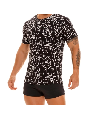 T-SHIRT CROSS COL ROND NOIR 1922 - JOR