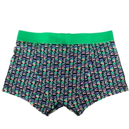 BOXER MONOGRAMME EN COTON VERT ET NOIR 111290-4R508  - EMPORIO ARMANI