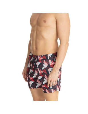 SHORT DE BAIN A MOTIFS MARINE ROUGE ET BLANC 211740-4R444  - EMPORIO ARMANI