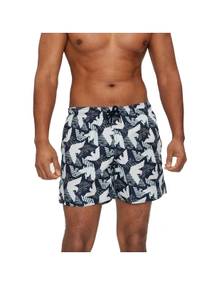 SHORT DE BAIN A MOTIFS MARINE VERT D'EAU ET GRIS  211740-4R444  - EMPORIO ARMANI