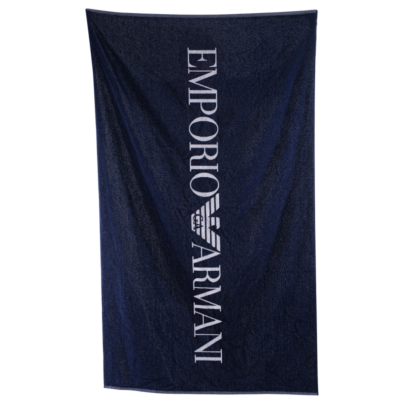 DRAP DE BAIN REVERSIBLE LOGOTE MARINE ET BLANC 231772-4R451- EMPORIO ARMANI