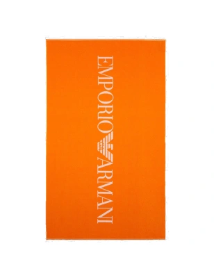 DRAP DE BAIN REVERSIBLE LOGOTE ORANGE ET BLANC 231772-4R451 - EMPORIO ARMANI