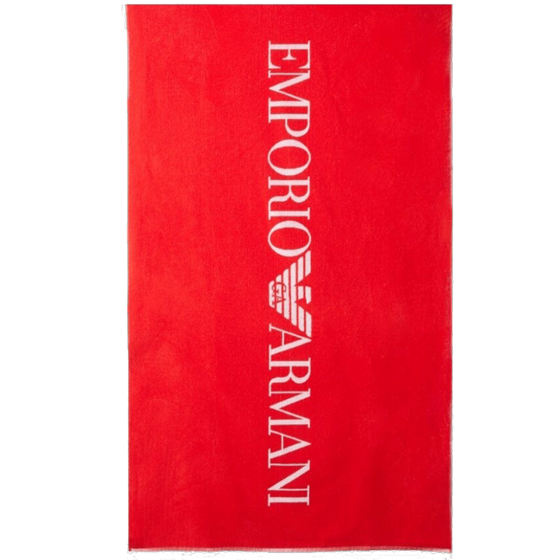 DRAP DE BAIN REVERSIBLE LOGOTE ROUGE ET BLANC 231772-4R451 - EMPORIO ARMANI