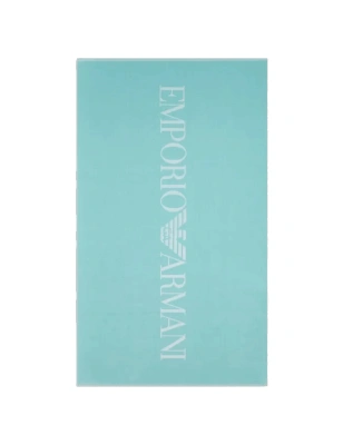 DRAP DE BAIN REVERSIBLE LOGOTE VERT MENTHE ET BLANC 231772-4R451 - EMPORIO ARMANI