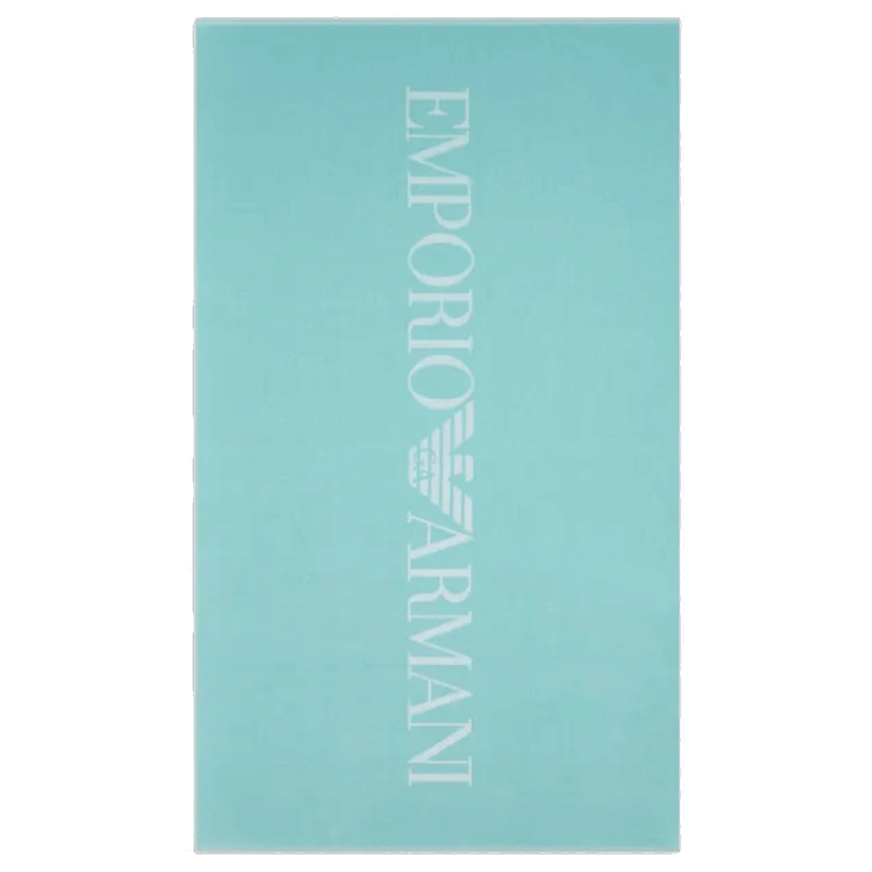 DRAP DE BAIN REVERSIBLE LOGOTE VERT MENTHE ET BLANC 231772-4R451 - EMPORIO ARMANI