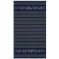 SERVIETTE DE BAIN FOUTA LOGOTE MARINE ET BLANC 231763-4R458 - EMPORIO ARMANI