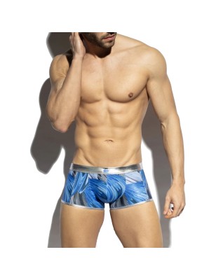 BOXER COURT STORM GLITTER ARGENT ET BLEU UN593 – ES COLLECTION