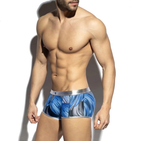 BOXER COURT STORM GLITTER ARGENT ET BLEU UN593 – ES COLLECTION