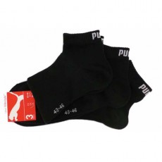 PUMA CHAUSSETTES SPORT QUARTER NOIR – Lot de 3 paires