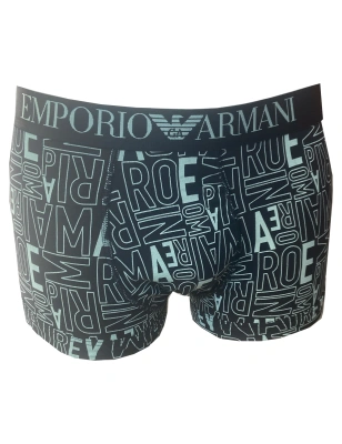 BOXER COTON LOGOTE MARINE ET VERT CLAIR 111389-4R506 - EMPORIO ARMANI