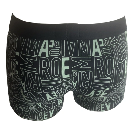 BOXER COTON LOGOTE MARINE ET VERT CLAIR 111389-4R506 - EMPORIO ARMANI