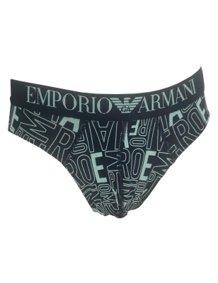 SLIP COTON LOGOTE MARINE ET VERT CLAIR 110814-4R506 - EMPORIO ARMANI
