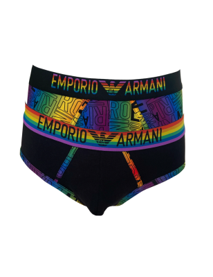 PACK DE 2 SLIPS PRIDE NOIR 112079-4R513 - EMPORIO ARMANI