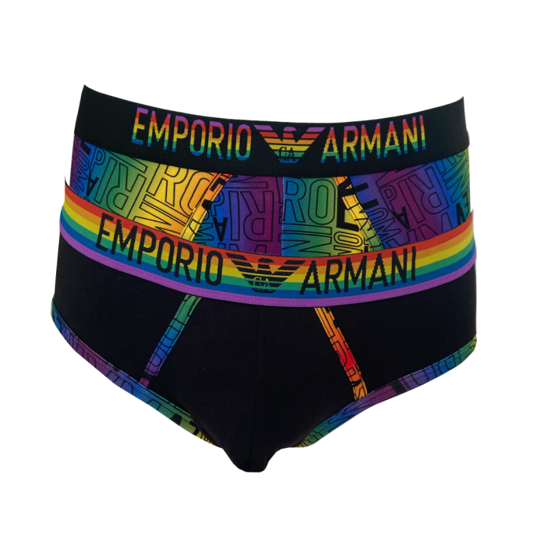 PACK DE 2 SLIPS PRIDE NOIR 112079 4R513 EMPORIO ARMANI