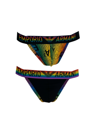 PACK DE 2 JOCKSTRAPS PRIDE NOIR 111932-4R513 - EMPORIO ARMANI