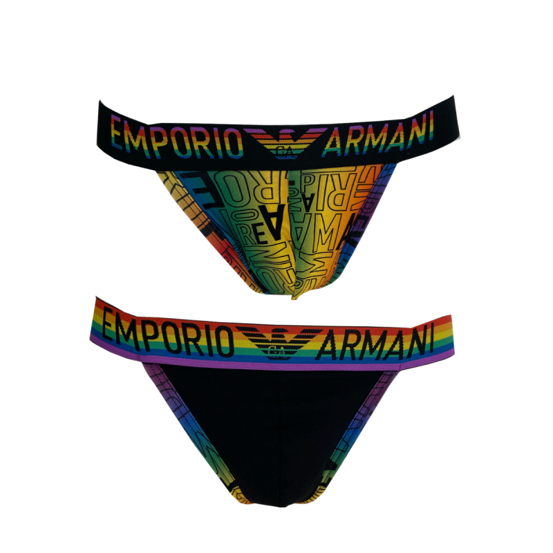 PACK DE 2 JOCKSTRAPS PRIDE NOIR 111932-4R513 - EMPORIO ARMANI