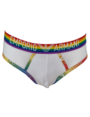 PACK DE 2 SLIPS PRIDE BLANC 112079-4R513 - EMPORIO ARMANI