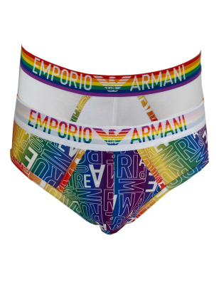 PACK DE 2 SLIPS PRIDE BLANC 112079-4R513 - EMPORIO ARMANI