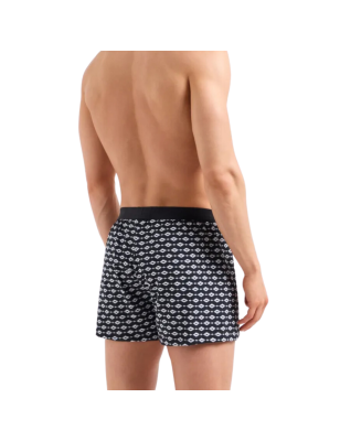 BOXER COTON A MOTIFS NOIR/GRIS ET BLANC 112072-4R504 - EMPORIO ARMANI