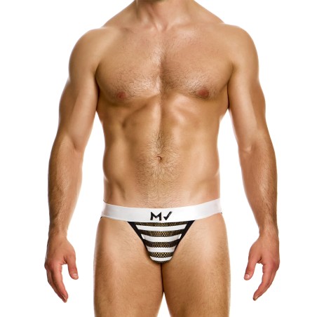 JOCKSTRAP EN CROCHET A RAYURES NOIR ET BLANC 01412 - MODUS VIVENDI