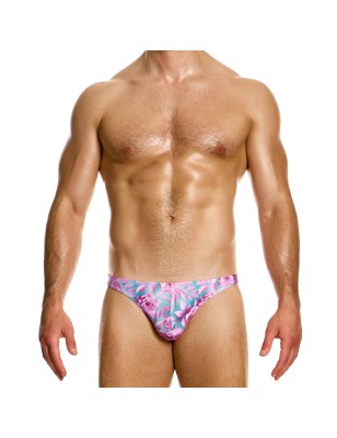 SLIP DE BAIN COURT ORIGAMI A FLEURS ROSES FS2412 - MODUS VIVENDI