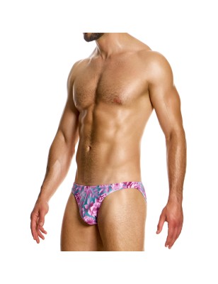 SLIP DE BAIN COURT ORIGAMI A FLEURS ROSES FS2412 - MODUS VIVENDI