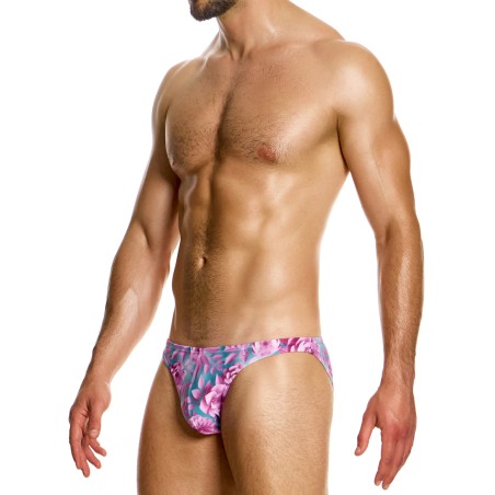 SLIP DE BAIN COURT ORIGAMI A FLEURS ROSES FS2412 - MODUS VIVENDI