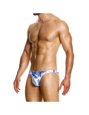 SLIP DE BAIN COURT VIENNESE A FLEURS BLEUES GS2411 - MODUS VIVENDI