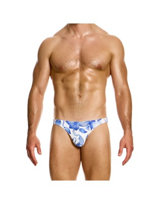 SLIP DE BAIN COURT VIENNESE A FLEURS BLEUES GS2411 - MODUS VIVENDI