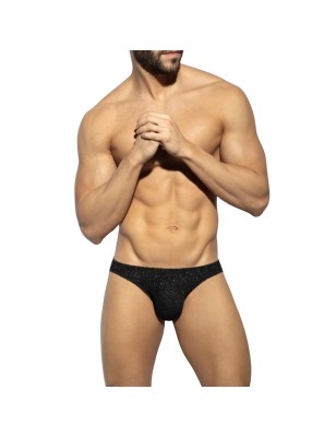 BIKINI BRILLANT NOIR ET DORE UN617 - ES COLLECTION