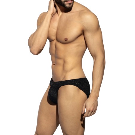 BIKINI BRILLANT NOIR ET DORE UN617 - ES COLLECTION