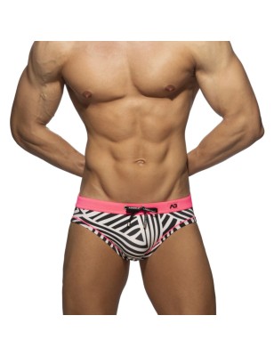 SLIP DE BAIN A RAYURES GHANA ROSE FLUO ADS334 - ADDICTED