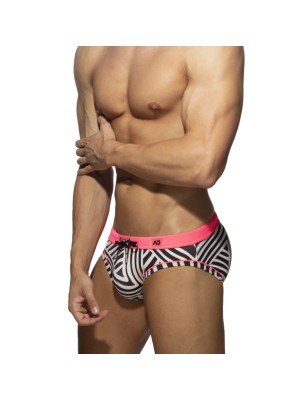 SLIP DE BAIN A RAYURES GHANA ROSE FLUO ADS334 - ADDICTED