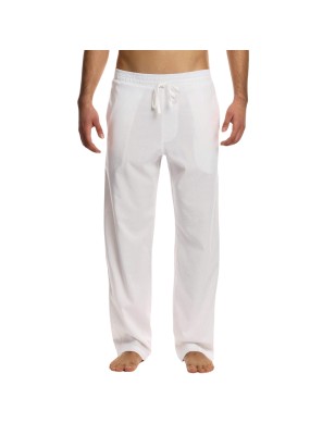PANTALON EN LIN BLANC 10362 - MODUS VIVENDI