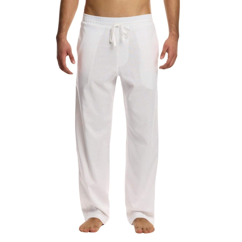 PANTALON EN LIN BLANC 10362 - MODUS VIVENDI