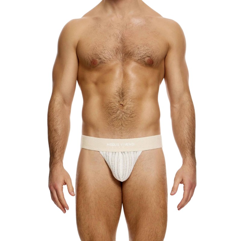 JOCKSTRAP STRIPED CROCHET BEIGE 07412 - MODUS VIVENDI