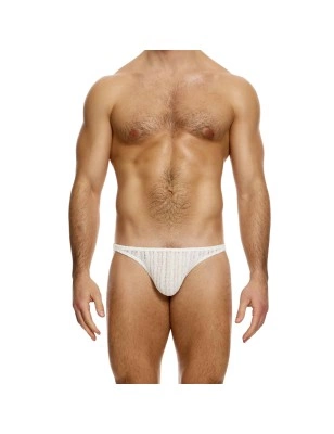 SLIP TAILLE BASSE STRIPED CROCHET BEIGE 07413 - MODUS VIVENDI