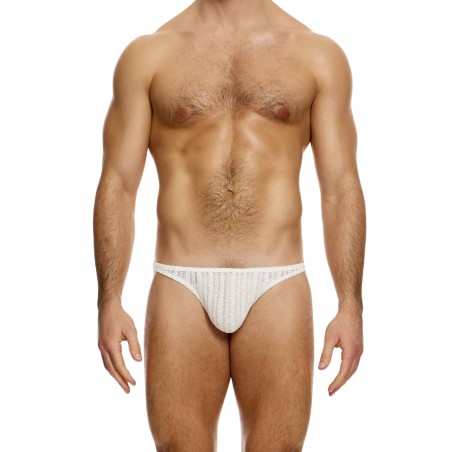 SLIP TAILLE BASSE STRIPED CROCHET BEIGE 07413 - MODUS VIVENDI