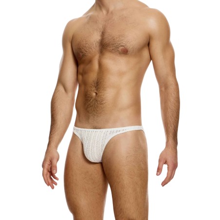 SLIP TAILLE BASSE STRIPED CROCHET BEIGE 07413 - MODUS VIVENDI