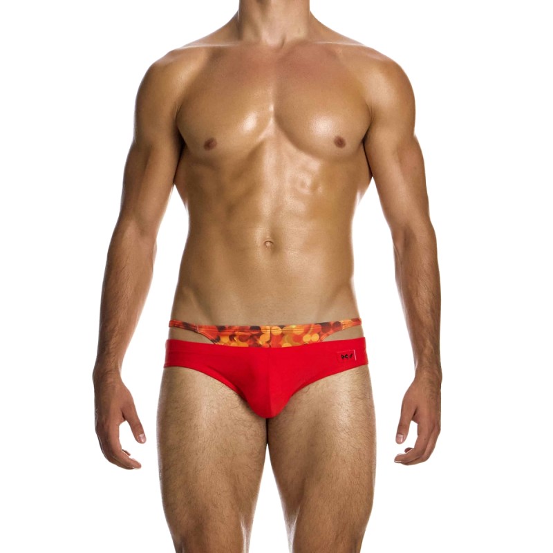 PACK SLIP + STRING DE BAIN FEU 4 ELEMENTS ROUGE GS2511 - MODUS VIVENDI