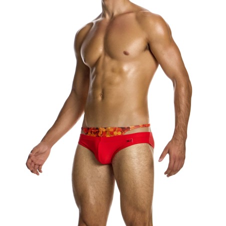 PACK SLIP + STRING DE BAIN FEU 4 ELEMENTS ROUGE GS2511 - MODUS VIVENDI