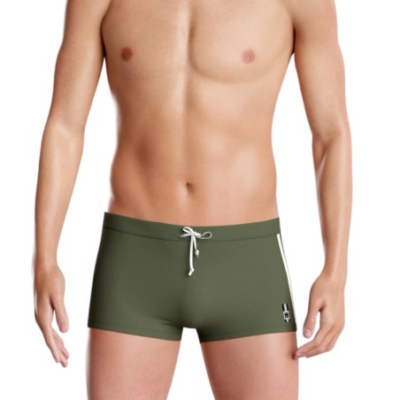 BOXER DE BAIN A RAYURES LATERALES KAKI IM1924L4300 - IMPETUS