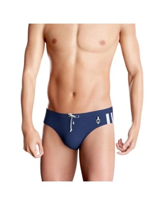 SLIP DE BAIN A RAYURES LATERALES BLEU IM1914L4300 - IMPETUS