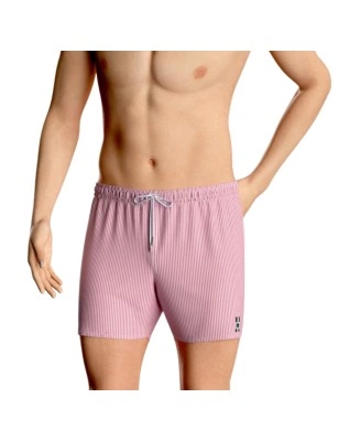 SHORT DE BAIN A RAYURES ROSE IM1940M3100 - IMPETUS