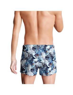SHORT DE BAIN A MOTIF TROPICAL BLEU IM1930N2200 - IMPETUS