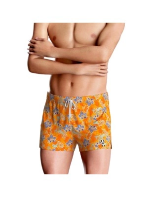 SHORT DE BAIN A MOTIF FLORAL ORANGE IM1930N5900 - IMPETUS