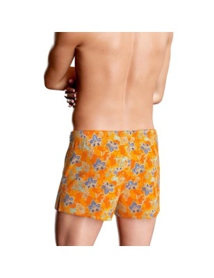 SHORT DE BAIN A MOTIF FLORAL ORANGE IM1930N5900 - IMPETUS