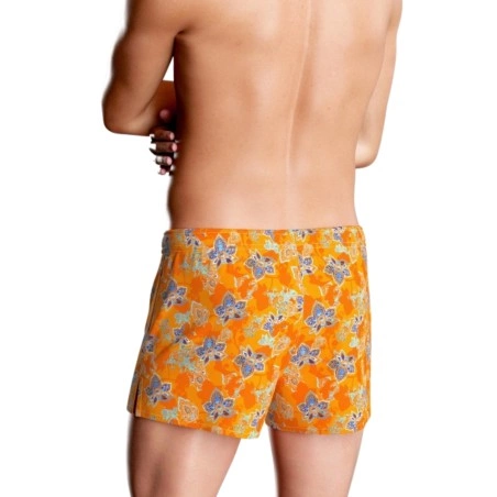 SHORT DE BAIN A MOTIF FLORAL ORANGE IM1930N5900 - IMPETUS