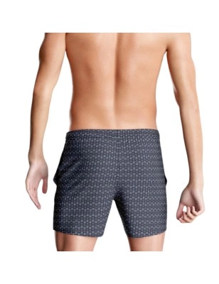 SHORT DE BAIN A MOTIF GEOMETRIQUE MARINE IM1943N2300 - IMPETUS