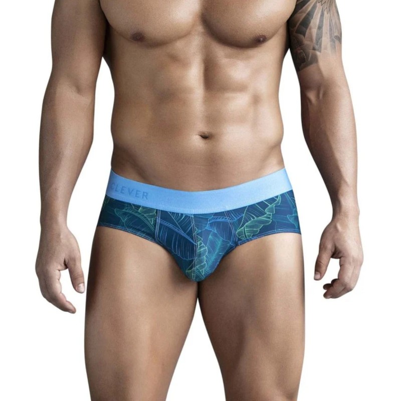 SLIP CLASSIQUE MOTIF FLORAL BLEU 172808 - CLEVER